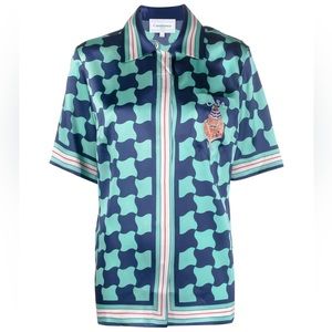 Casablanca Checked Short-Sleeved Shirt UK Size 8 US Medium